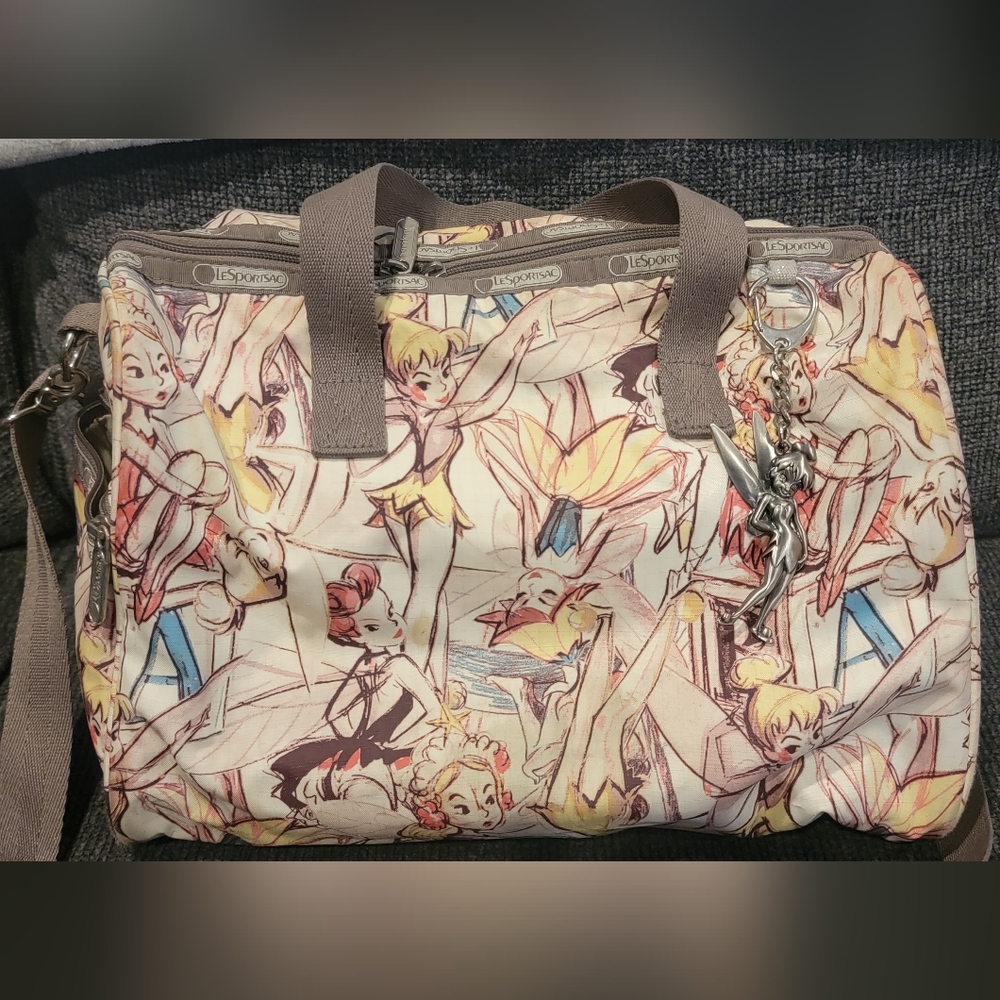 LeSportsac Tinker Bell Print Tote Bag in Cream